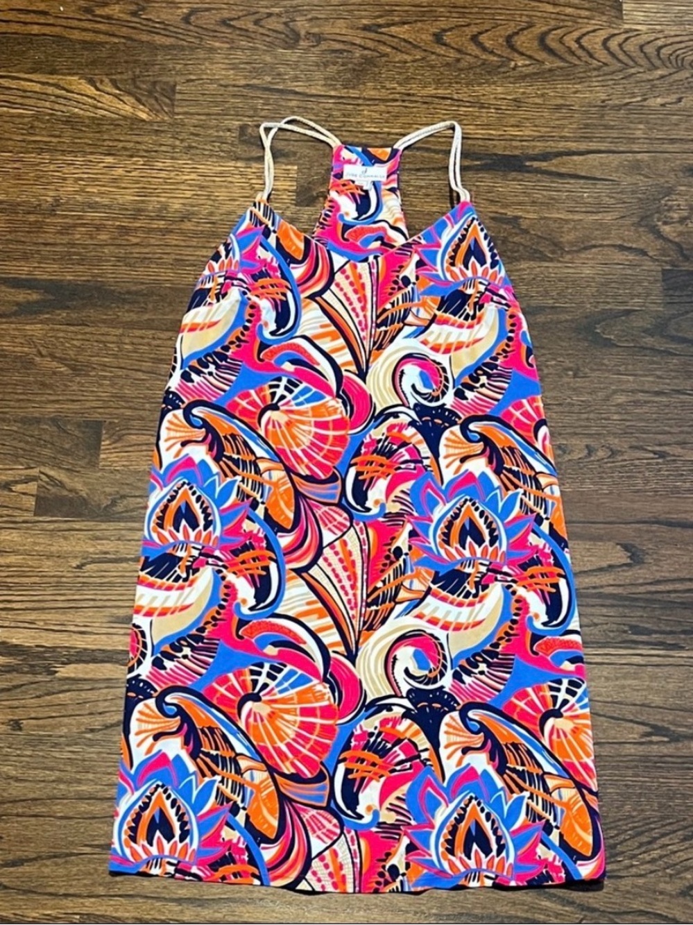 Jude Connally Multicolor Floral Paisley Halter Dress - Pink, Blue, Orange, Navy